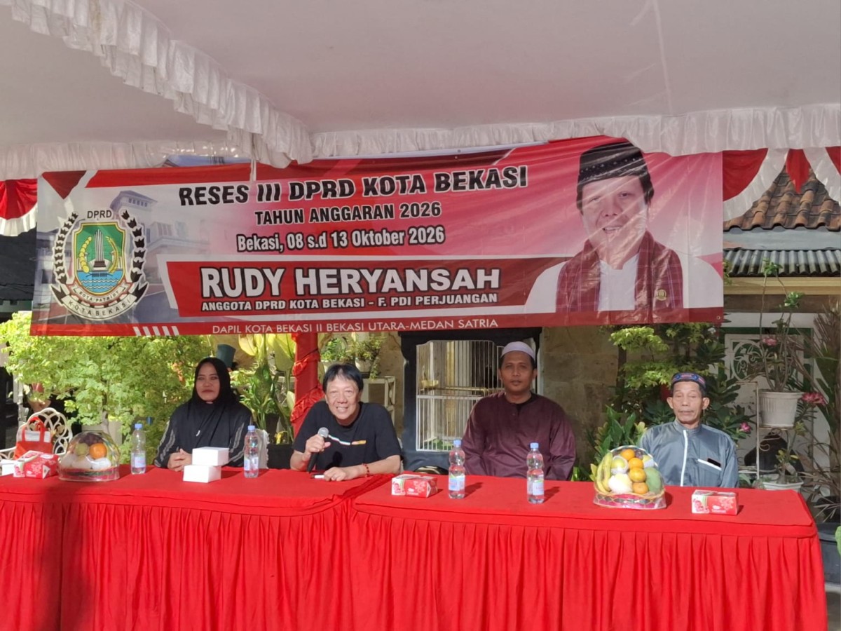 Anggota DPRD Kota Bekasi Fraksi PDI Perjuangan Rudy Heryansyah saat Reses III Tahun 2026, Sabtu 10 Oktober 2026.